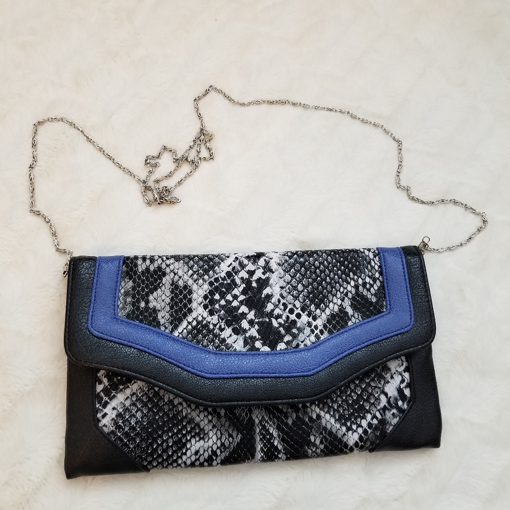LAST CALL! Black, Snakeskin, & Cobalt Blue Clutch